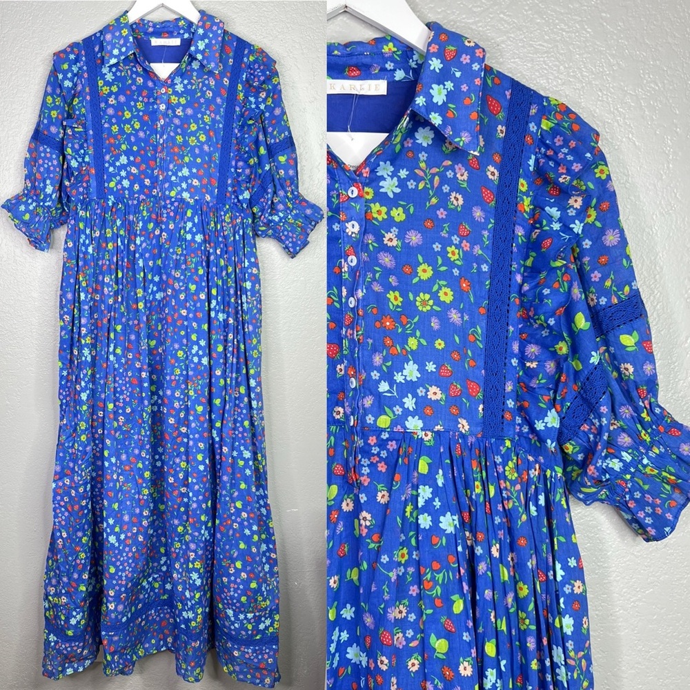 Karlie Blue Floral Maxi Dress